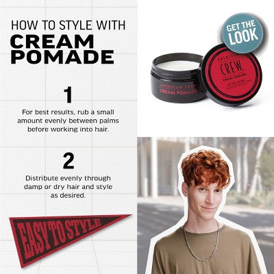 American Crew Men's Light Hold and Low Shine Hair Styling Cream Pomade 3oz