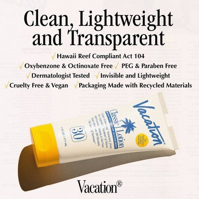 Vacation Classic Lotion SPF 30 6 fl oz - Imperfect Container