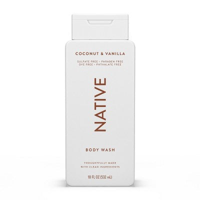 Native Body Wash Coconut Vanilla Sulfate Free 18 fl oz Imperfect Container