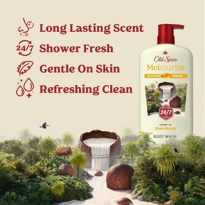 Old Spice Men's Body Wash Moisturize with Shea Butter 30 fl oz