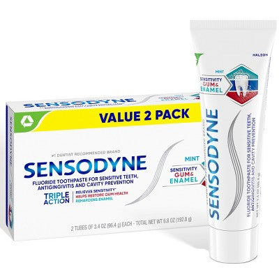 Sensodyne Sensitivity Gum and Enamel Mint Toothpaste 2.3oz 2-Pack Imperfect Box