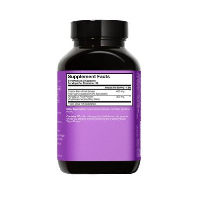 HUM Nutrition Hormone Balance Vegan Capsules 60ct for PMS Relief and Mood Support