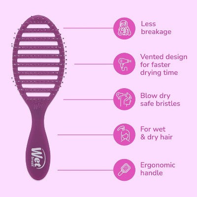 Wet Brush Speed Dry Detangler Hair Brush Frost Purple - Imperfect Box