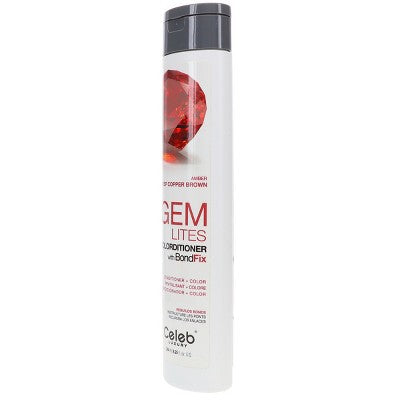 Celeb Luxury Gem Lites Colorditioner with BondFix Amber Deep Copper Brown 8.25 oz