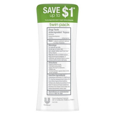 Dove Beauty Advanced Care Cool Essentials 72-Hour Women Antiperspirant & Deodorant 2.6oz 2-Pack