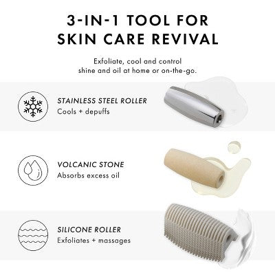 Tweezerman 3-in-1 Skin Revival Roller Kit - New