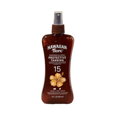 Hawaiian Tropic Tanning Oil Pump Spray SPF 15 8 fl oz