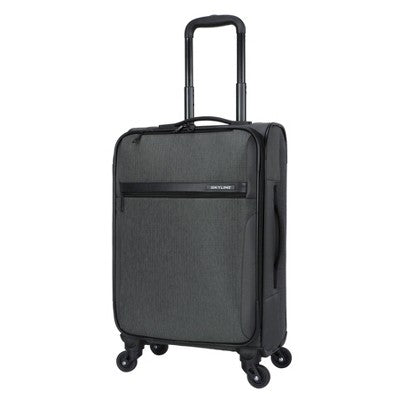 Skyline 24" Medium Checked Softside Luggage Spinner Suitcase Zip Closure