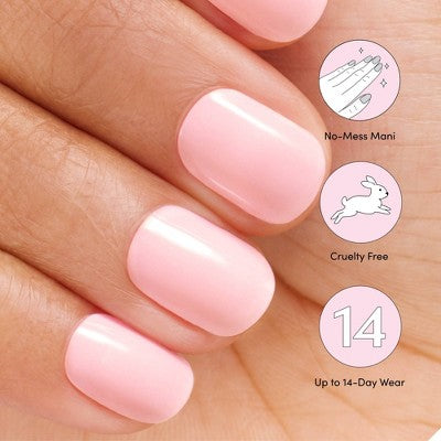 Dashing Diva Glaze Semi-Cured Gel Nail Polish Strips Starter Kit Powder Pink 32ct