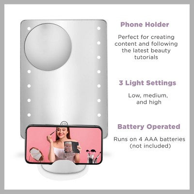 Conair LED Hollywood Lighted Social Media Makeup Mirror White - Imperfect Box