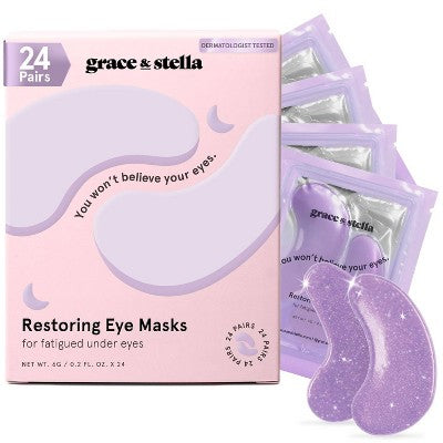 Grace-&-Stella-Restoring-Under-Eye-Masks-Purple-24ct-Skin-Care-Masks-&-Peels