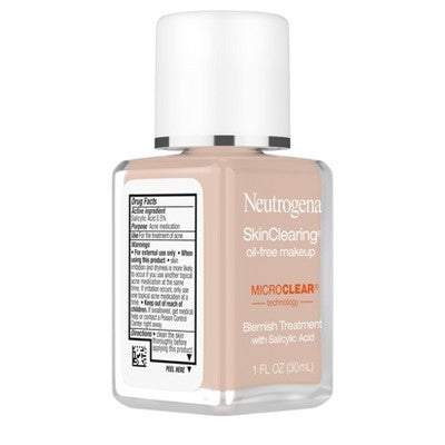 Neutrogena Skin Clearing Liquid Foundation 20 Natural Ivory 1 fl oz - Imperfect Container