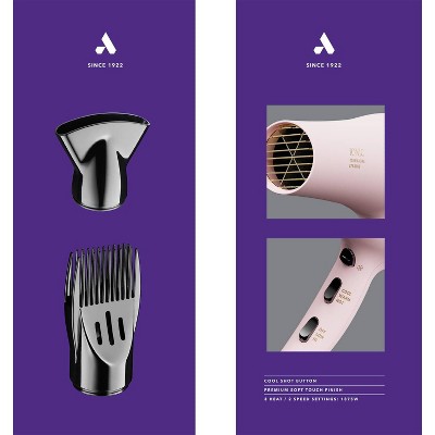 Andis Soft Touch Pro Dry Tourmaline Ionic Dryer Pink 1875 Watts - Imperfect Box