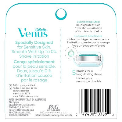 Venus Deluxe Smooth Sensitive Razor Blade Refills 4ct - Imperfect Box