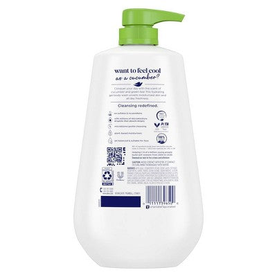 Dove Beauty Refresh Body Wash Pump Cucumber & Green Tea 24hr Lotion-Soft Skin 30.6 fl oz - New