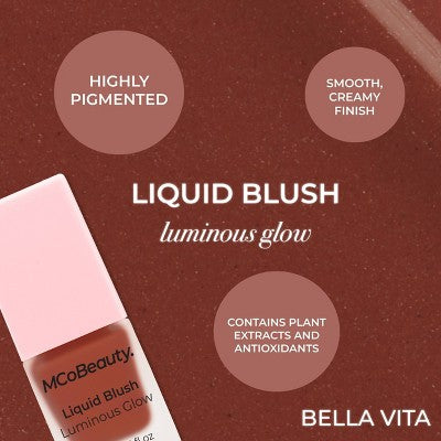 MCoBeauty Liquid Blush Luminous Glow Bella Vita/Dusty Rose 0.5 fl oz - Imperfect Box