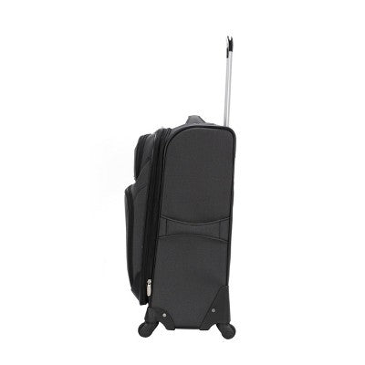Skyline 24" Medium Checked Softside Luggage Spinner Suitcase Zip Closure