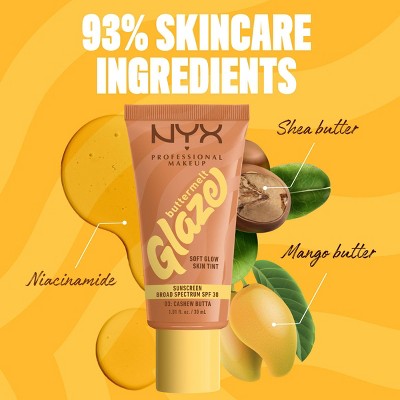 NYX Professional Makeup Buttermelt Glaze Skin Tint with SPF 30 Cashew Butta 1.01 fl oz - Imperfect Container