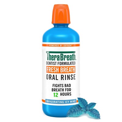 TheraBreath Fresh Breath Mouthwash Alcohol-Free Icy Mint 33.8 fl oz