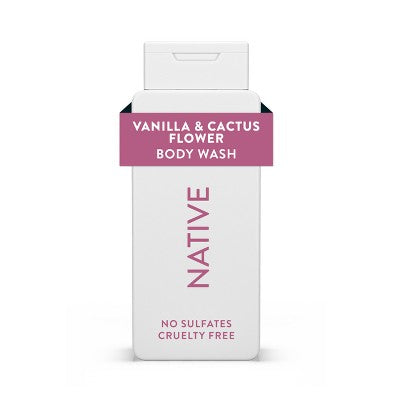 Native Body Wash Vanilla & Cactus Flower Sulfate Free 18 fl oz