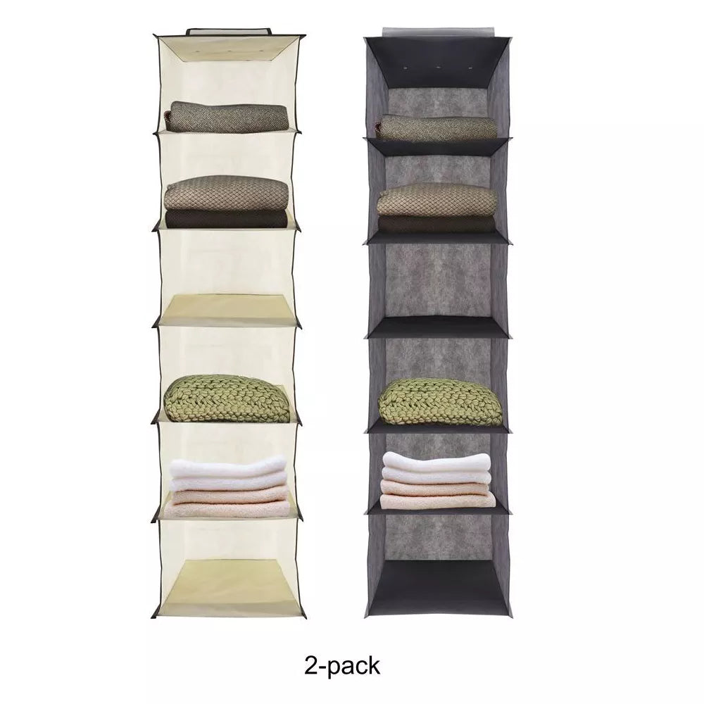 J&V Textiles Hanging Closet Organizer, 6-Shelf & 10-Shelf Options