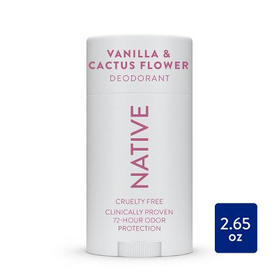 Native Solid Deodorant for Women & Men - Vanilla & Cactus Flower 2.65oz