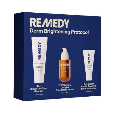 Remedy Skin Brightening 3-Piece Skincare Kit Gentle Cleanser Vitamin C Serum 2.7oz - Missing Box
