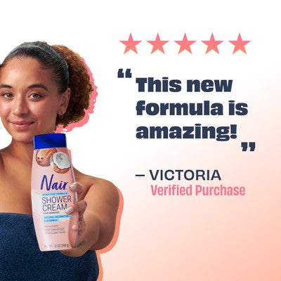 Nair Hair Removal Cream Coconut Oil 12oz - Imperfect Container