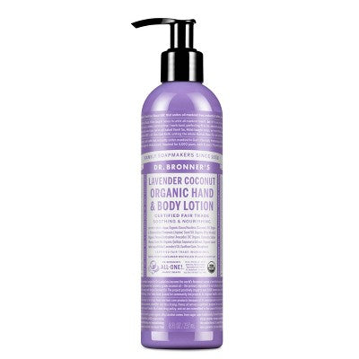 Dr.Bronner's Organic Hand & Body Lotion Lavender Coconut 8oz - New