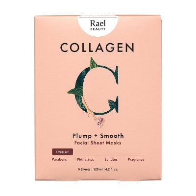 Rael-Beauty-Collagen-Facial-Sheet-Masks-5ct/4.2oz-New-Skin-Care-Masks-&-Peels