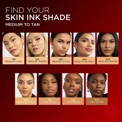 L'Oreal Paris Infallible Skin Ink Matte 2-in-1 Foundation and Concealer 180 Medium Cool 0.5 fl oz - New