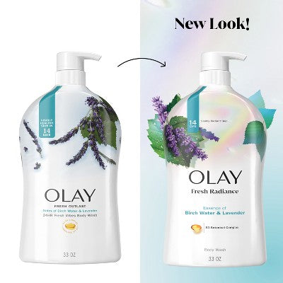 Olay Fresh Outlast Body Wash Birch Water & Lavender 33 fl oz