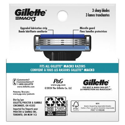 Gillette Mach3 Men's Razor Blade Refills 4ct