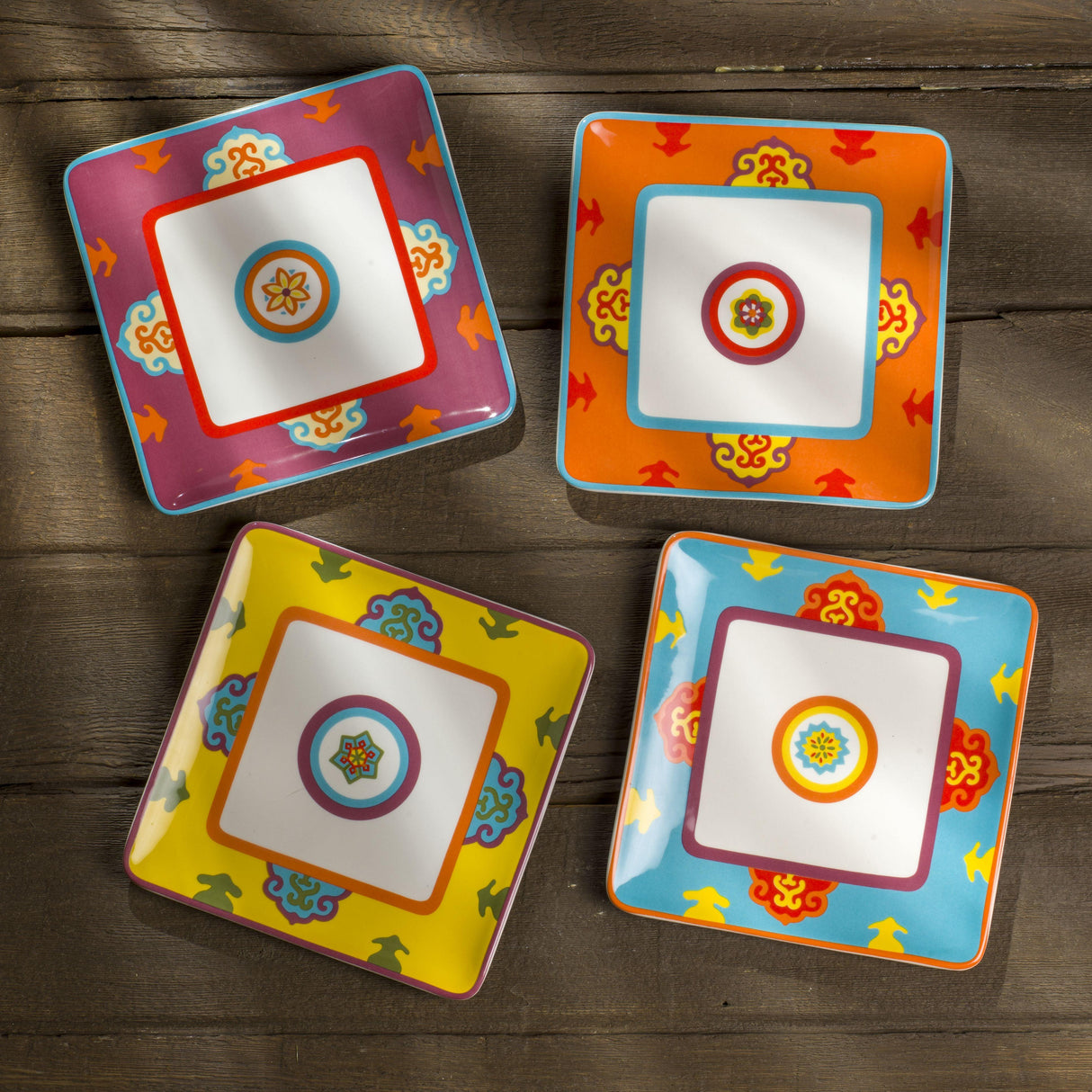 Galicia-8''-Square-Salad-Plates,Set-of-4-Salad-Plates
