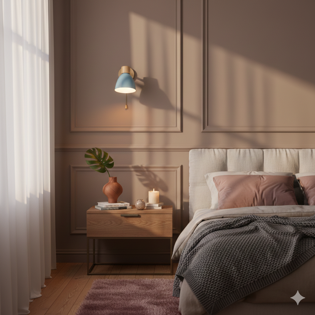 Modern Minimalist Wooden Cone Wall Sconce LED E27 Wall Light