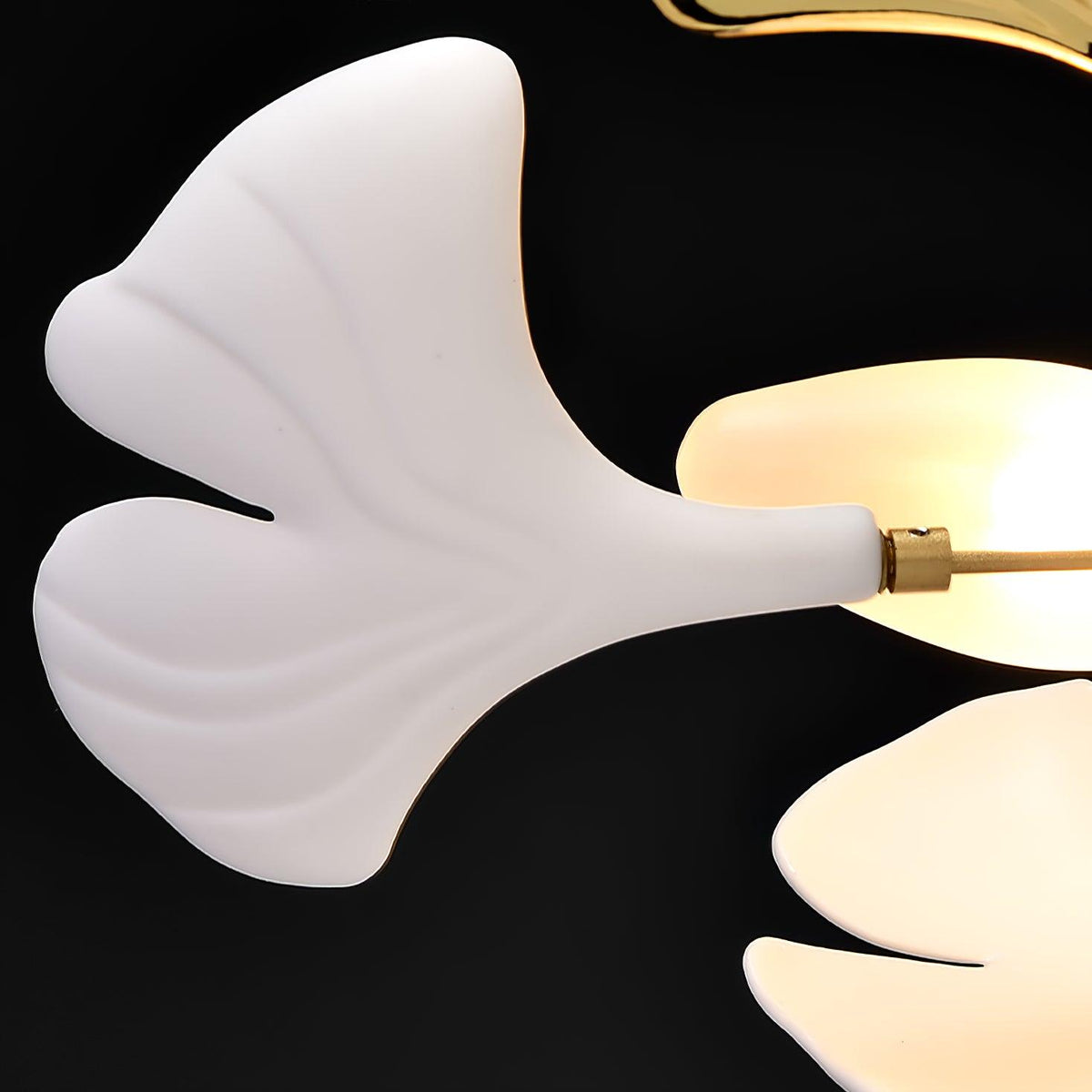 Porcelain Ginkgo Leaf Linear Chandelier with Flexible Branches | Dining Table Light
