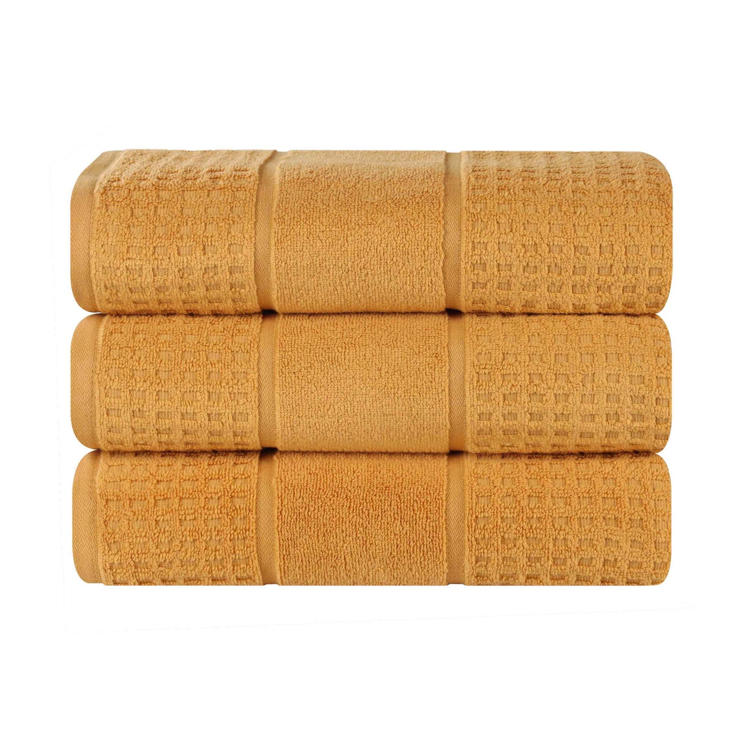 Napa Zero Twist Cotton Solid Waffle Honeycomb Bath Towel Set of 3 - Bath Towel by Superior Brand