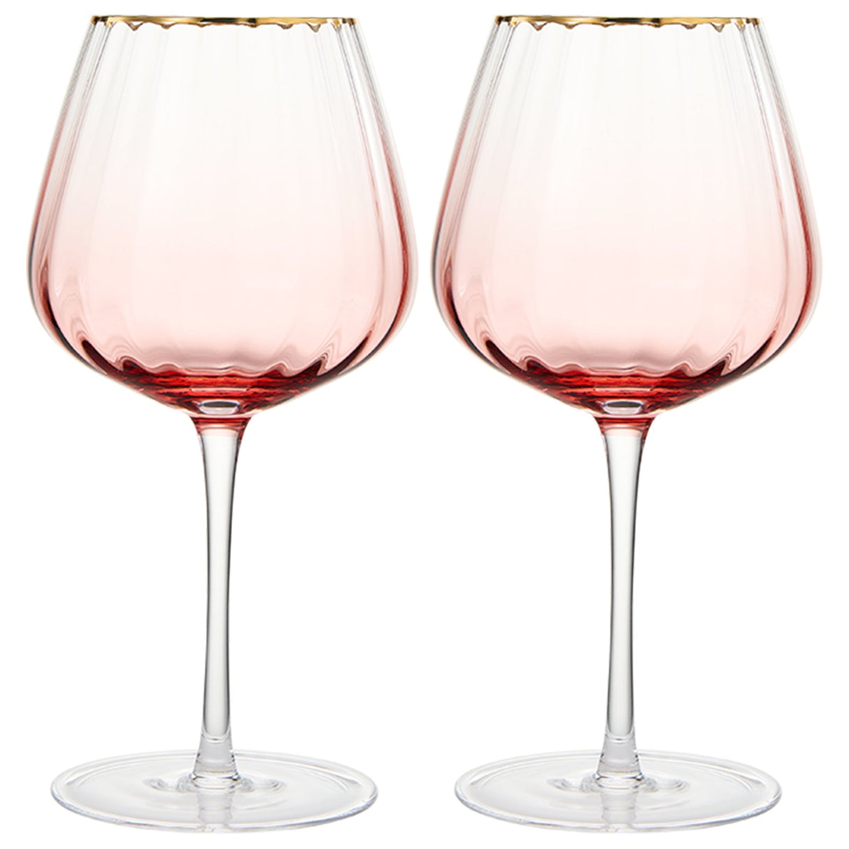 Waterfall Stemmed Wine Glassware, Set of 2