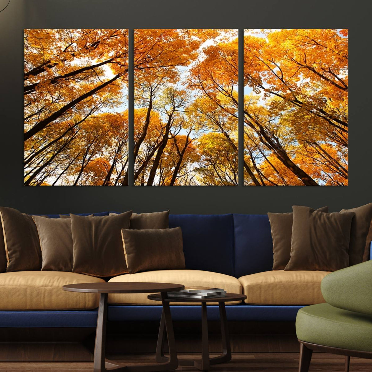Golden Autumn Forest Wall Art Canvas Print – Framed Vibrant