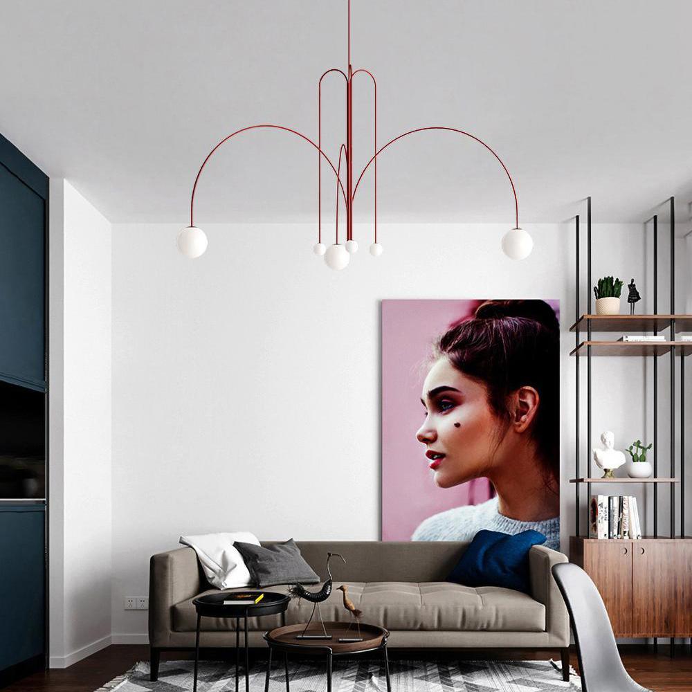 Globella | 6-Head Pendant Chandelier with Glass Globes, Adjustable Drop for Dining Rooms