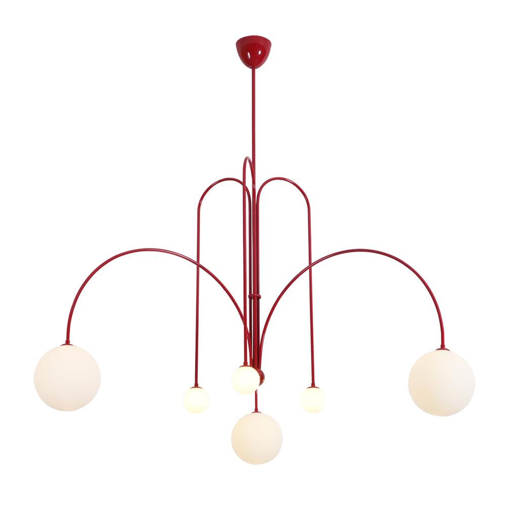 Globella | 6-Head Pendant Chandelier with Glass Globes, Adjustable Drop for Dining Rooms