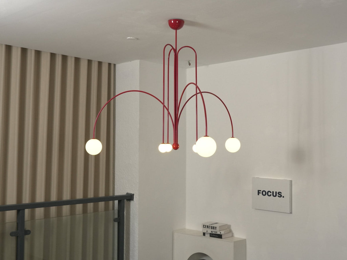 Globella | 6-Head Pendant Chandelier with Glass Globes, Adjustable Drop for Dining Rooms