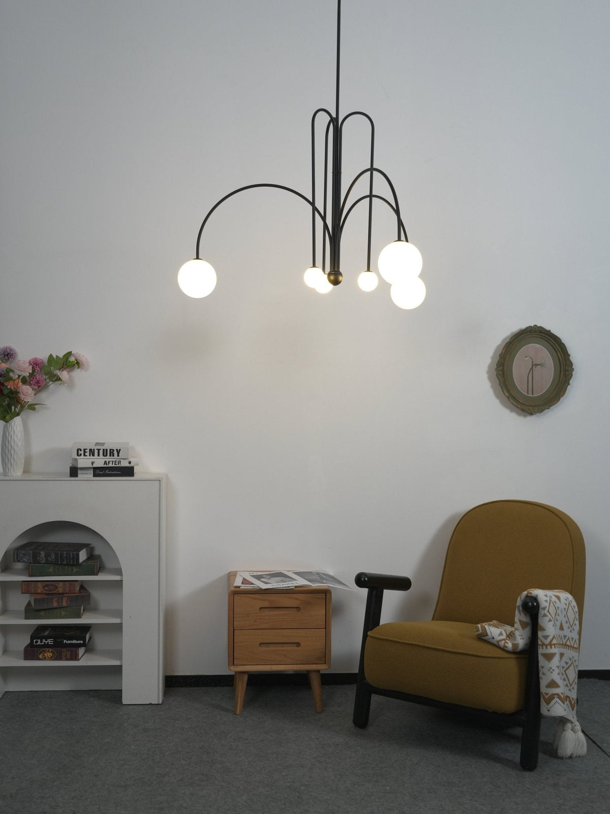 Globella | 6-Head Pendant Chandelier with Glass Globes, Adjustable Drop for Dining Rooms