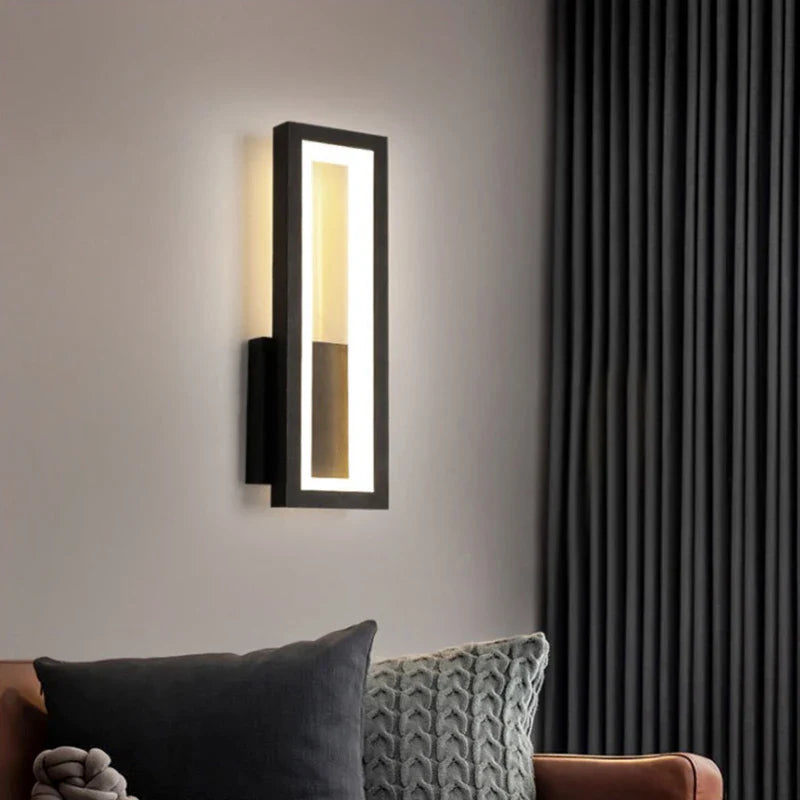 Modern Minimalist LED Wall Lamp – Black White Light for Bedroom & Living Room