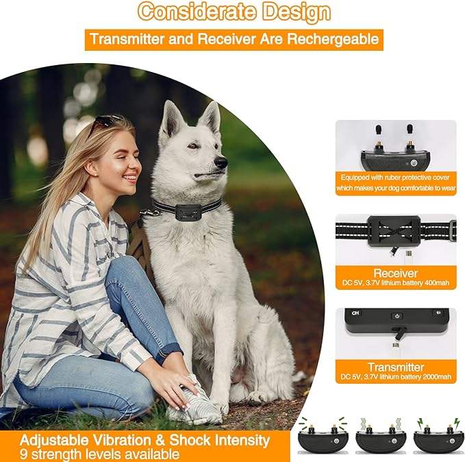 FidoFence Pro Wireless Dog Fence System with Waterproof Training Collar
