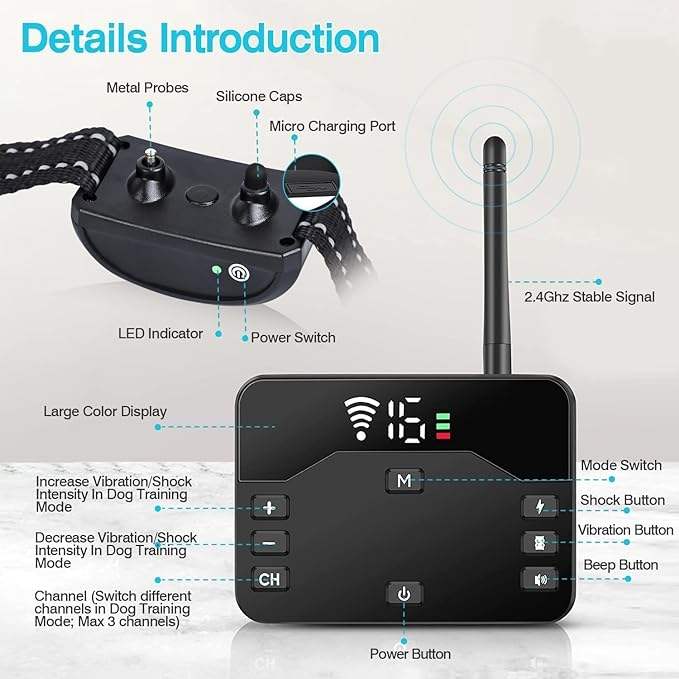 FidoFence Pro Wireless Dog Fence System with Waterproof Training Collar