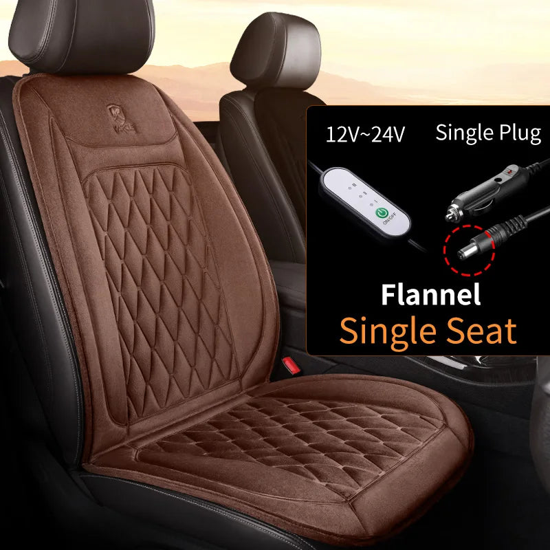 12-24V Heated Car Seat Cover with Fast Heating Flannel or Cloth