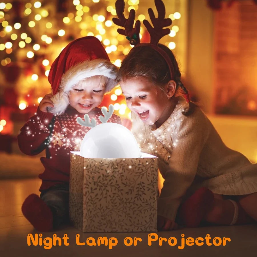 Deer Music Projector Night Light Starry Sky Rotating Lamp Bluetooth Speaker