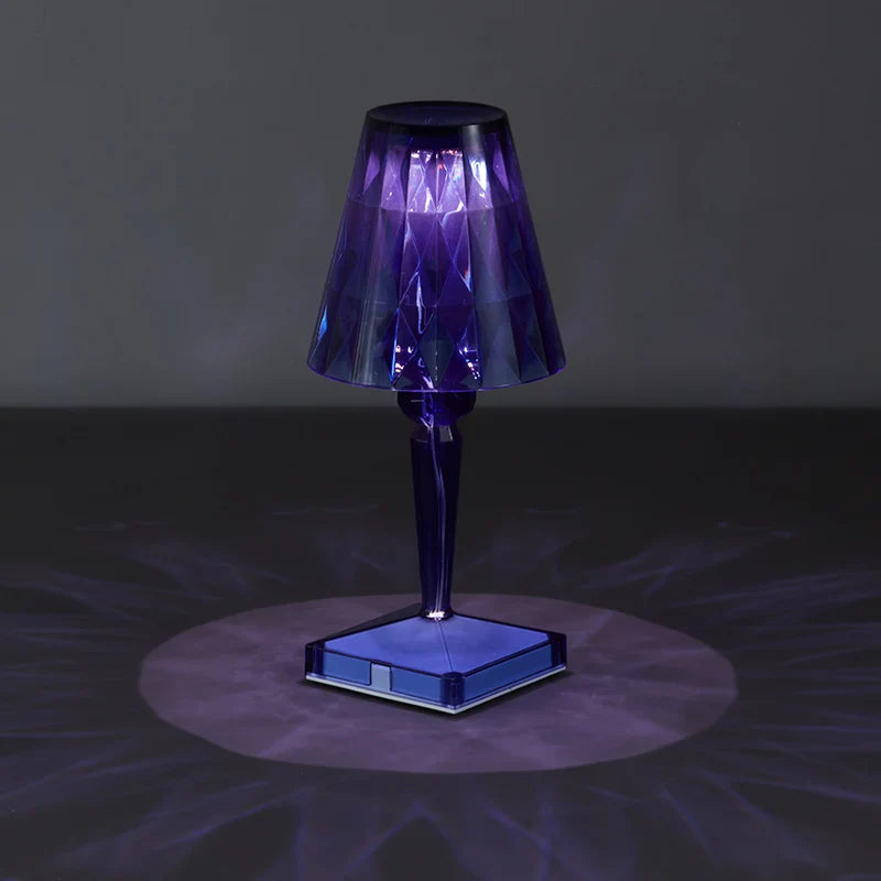 Rechargeable Diamond Table Lamp USB Crystal Bedside Light Acrylic Desk Decor