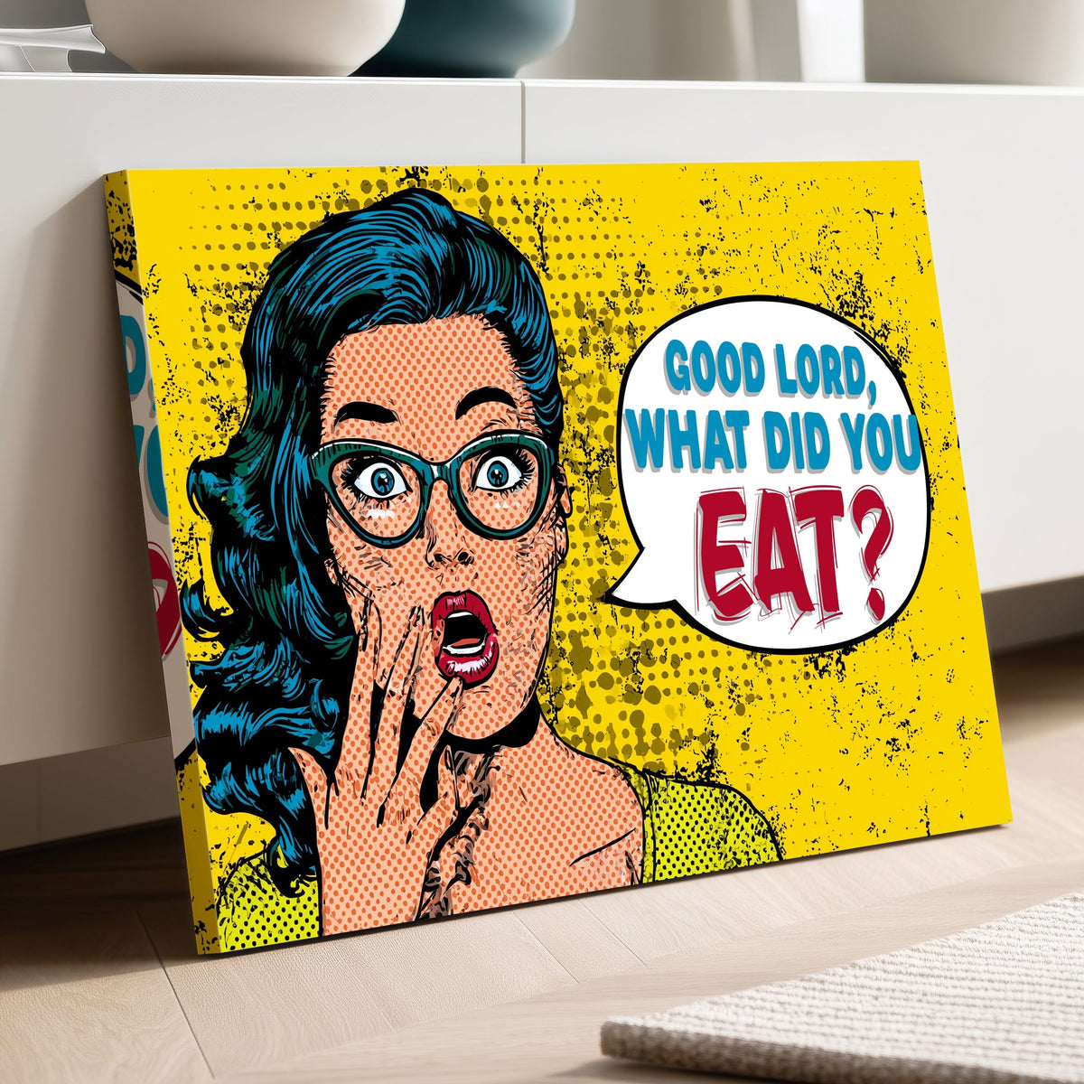 Pop Art Print Bathroom Sign Wall Art Canvas Print — Funny